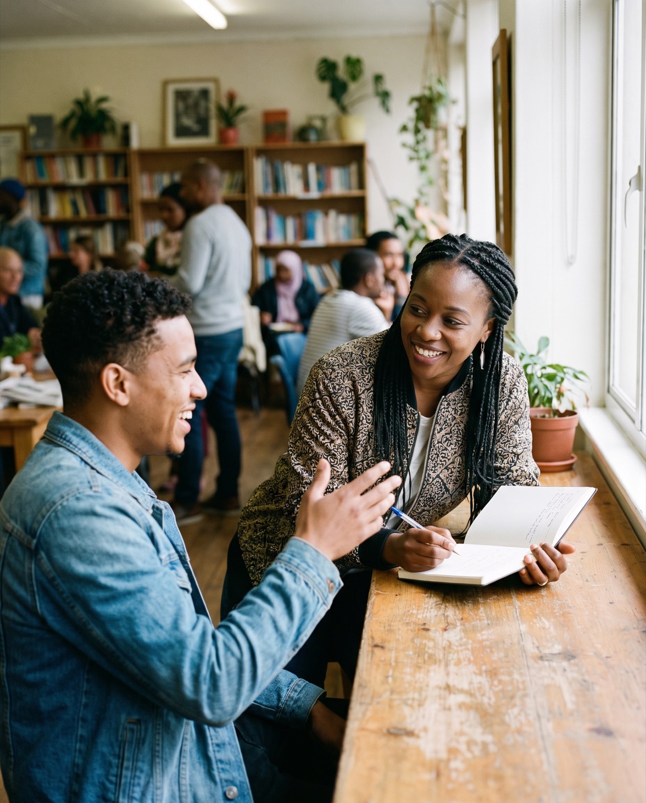 Researcher interviewing a participant